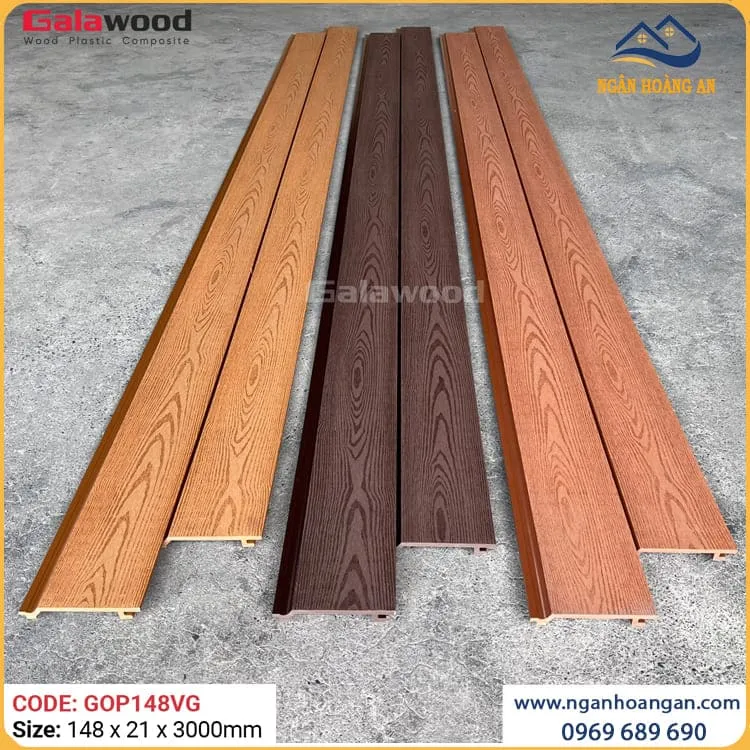 Tấm Ốp Mái Hiên Gỗ Nhựa Ngoài Trời Galawood GOP148VG Coffee